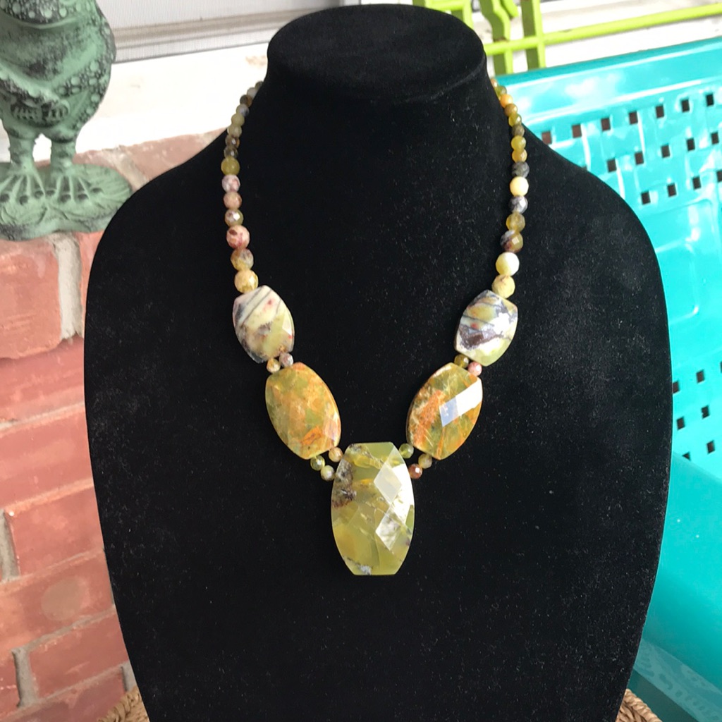 Namibian Green Goddess Opal Necklace By Jay King